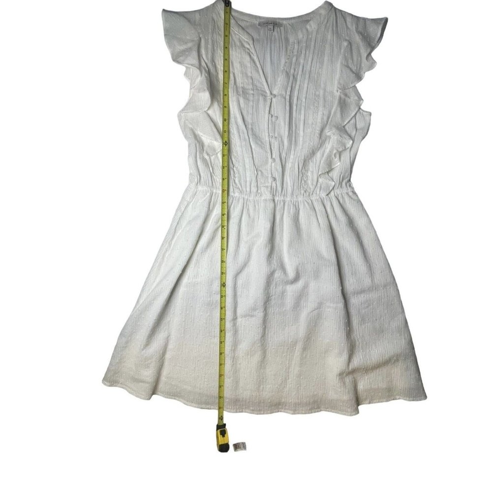 Skies Are Blue White Dress Size Medium Cotton Boho Prairie Ruffle‎ - Picture 5 of 9